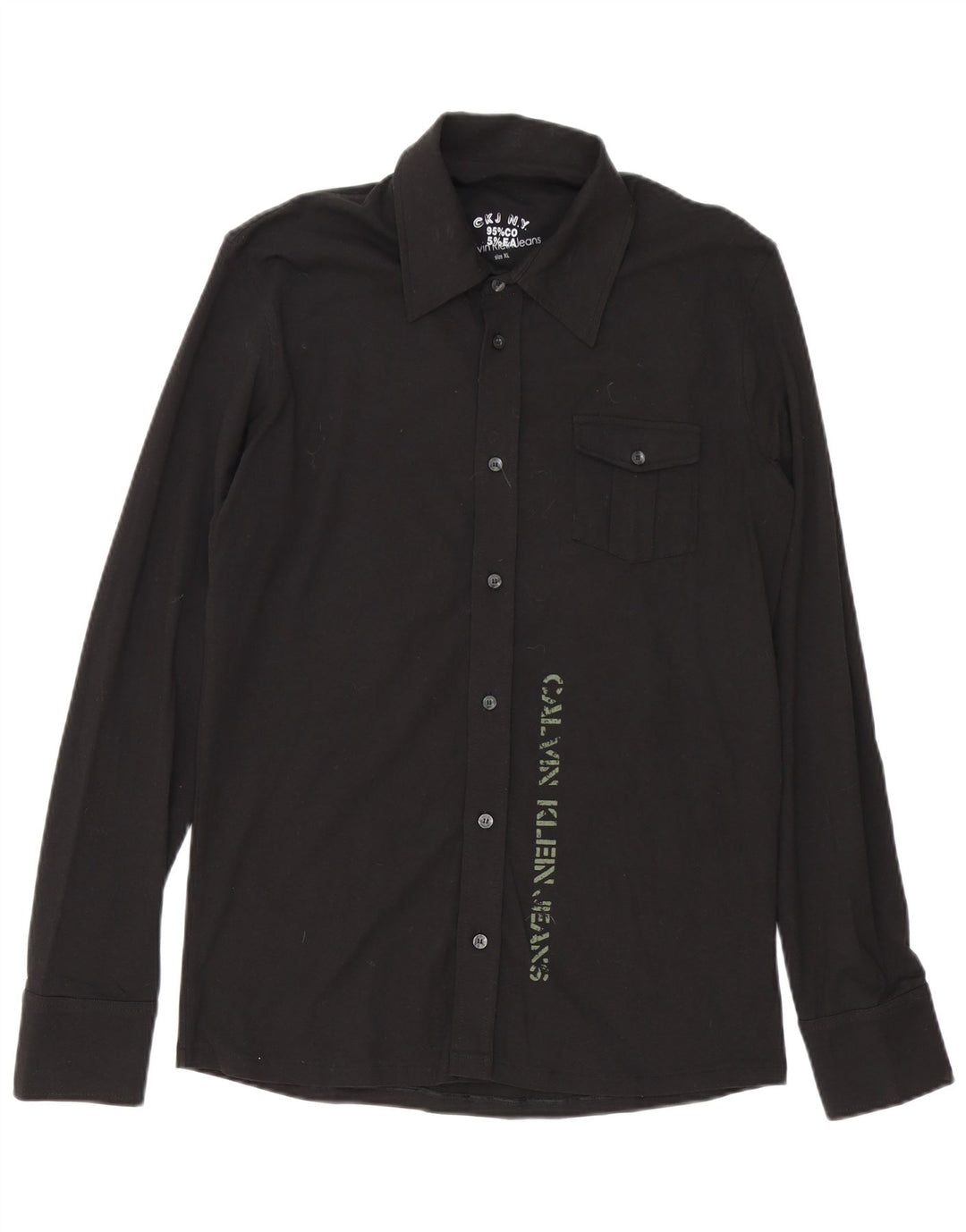 Calvin Klein Jeans Herren Graphic Shirt XL Schwarz Baumwolle