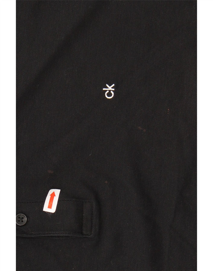 CALVIN KLEIN Herren Poloshirt Große schwarze Baumwolle