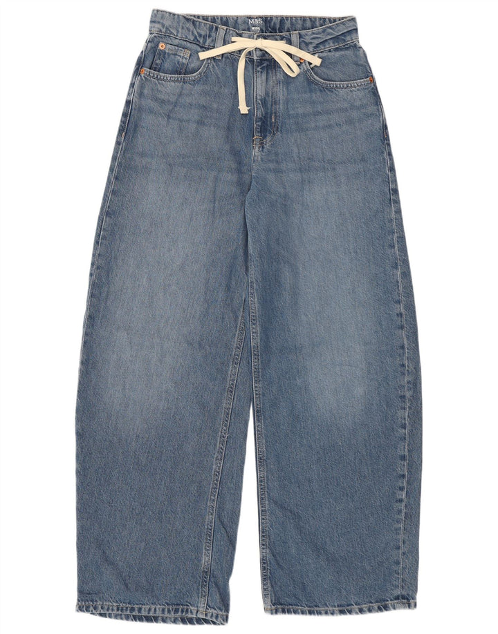 Marks & Spencer Damen-Jeans mit normalem, weitem Bein, Gr. 8, Größe S, W26, L29, Blau