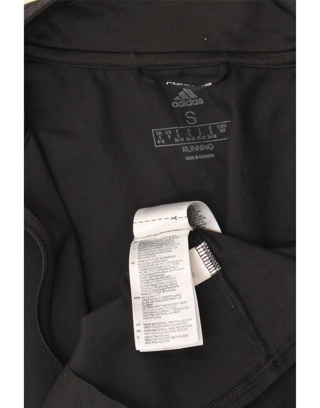 Adidas Damen-Lauf-Trainingsanzug, Top-Jacke, UK 8/10, Größe S, Schwarz, Polyester