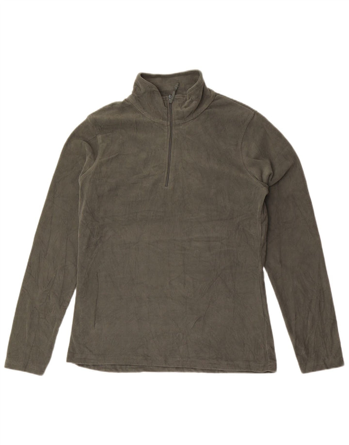 Mountain Warehouse Damen-Fleecepullover mit Reißverschluss am Kragen, UK 14, Mittelgrün