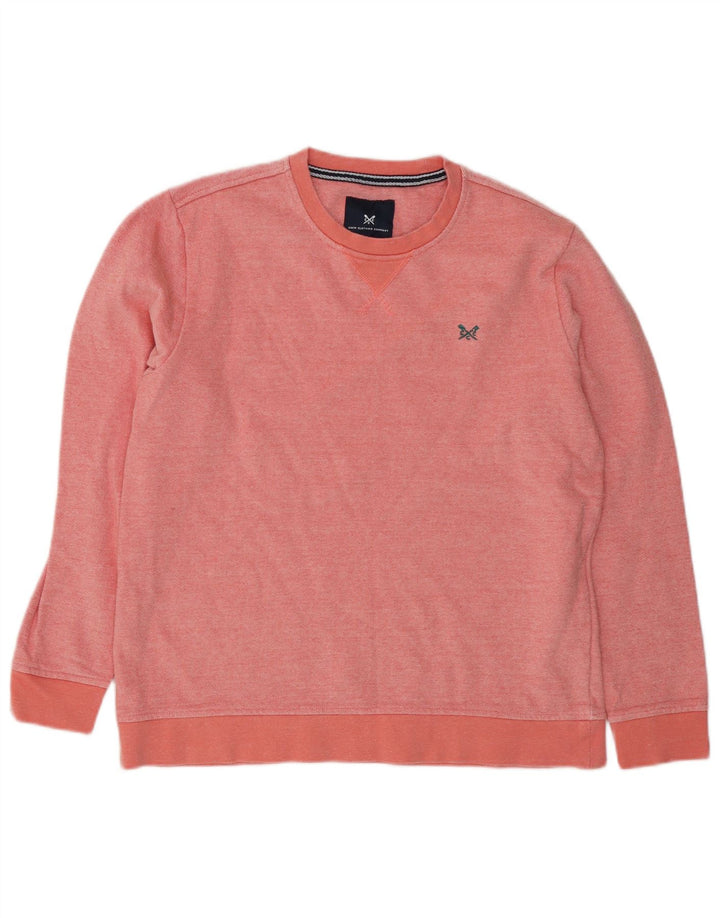 Crew Clothing Herren-Sweatshirt-Pullover aus mittelrot gefleckter Baumwolle