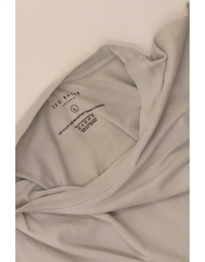 Ted Baker Herren T-Shirt Top Large Grau Baumwolle