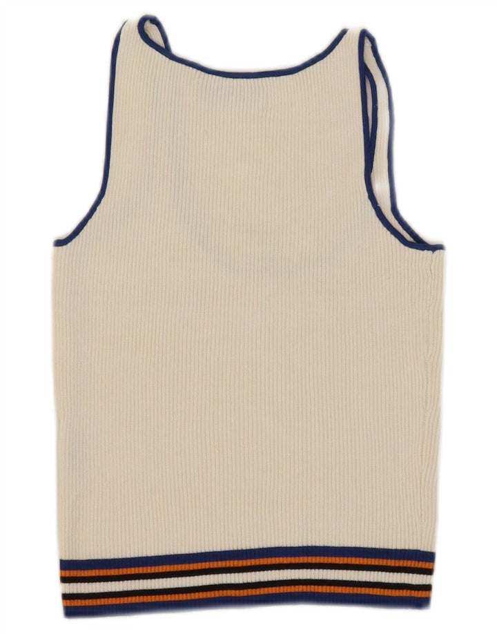 Zara Damen Crop Vest Tank Top UK 8 Small Weiß
