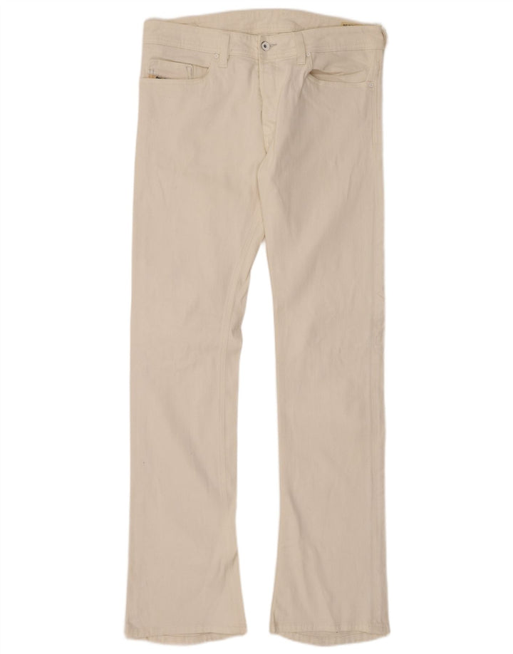 DIESEL Damen Trouleg Bootcut Jeans W32 L34 Weiße Baumwolle