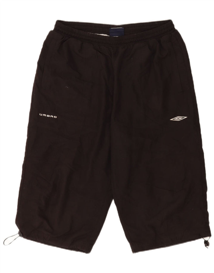 Umbro Herren-Bermuda-Sportshorts, großes schwarzes Polyester