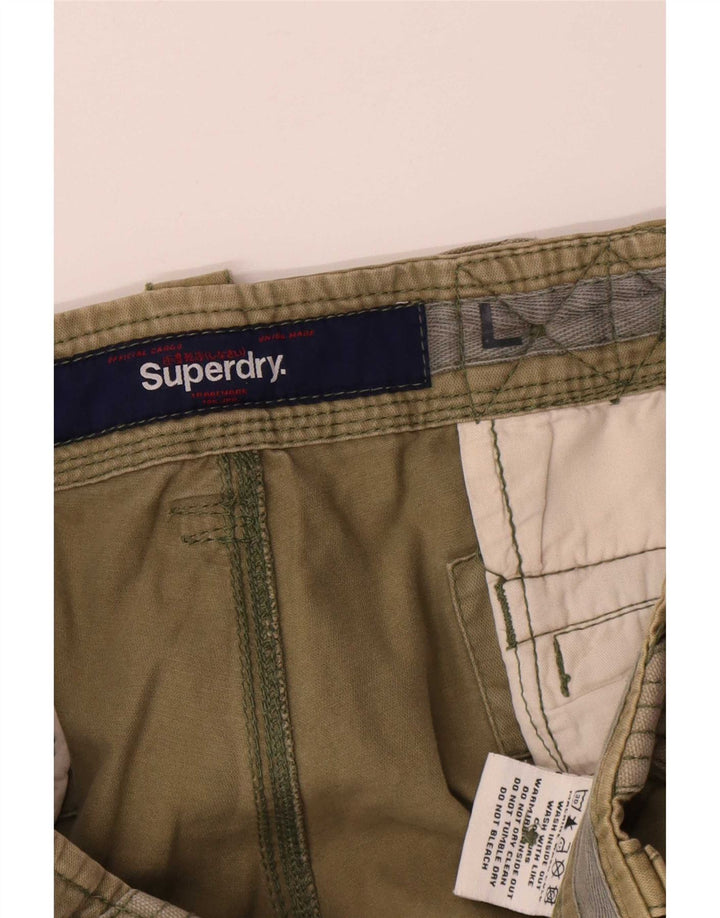 Superdry Herren Cargo-Shorts, Größe L, W36, grüne Baumwolle