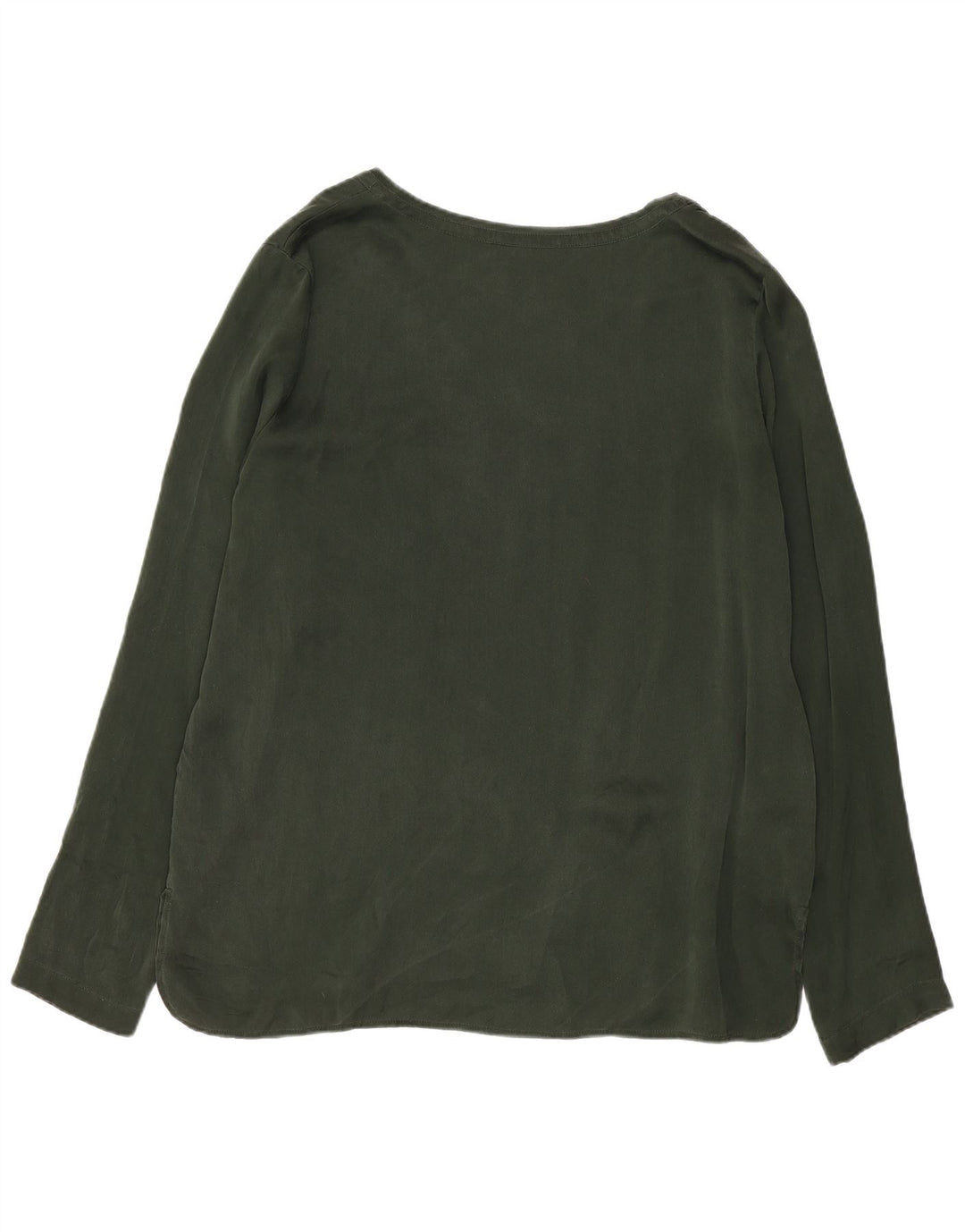 Stefanel Damen Langarm-Blusenoberteil IT 44 Medium Khaki Silk