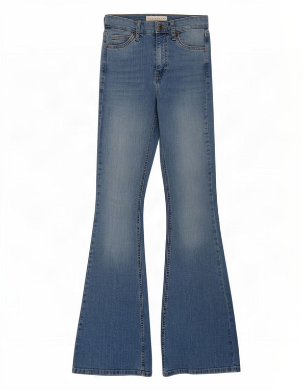 Topshop Damen Jamie Flared Jeans W25 L32 Blaue Baumwolle