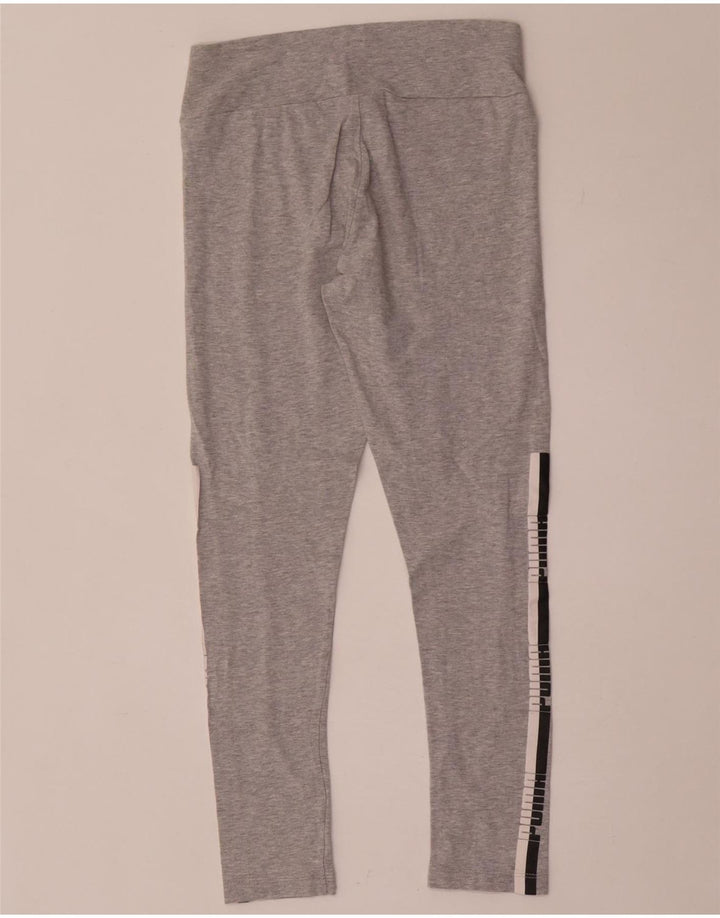 Puma Womens Graphic Leggings UK 10 Small Graue Colourblock-Baumwolle