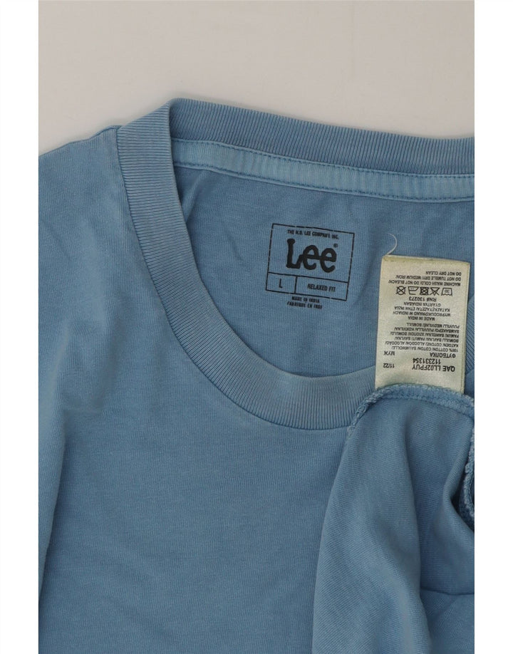 Lee Herren-T-Shirt mit entspannter Passform, groß, aus blauer Baumwolle
