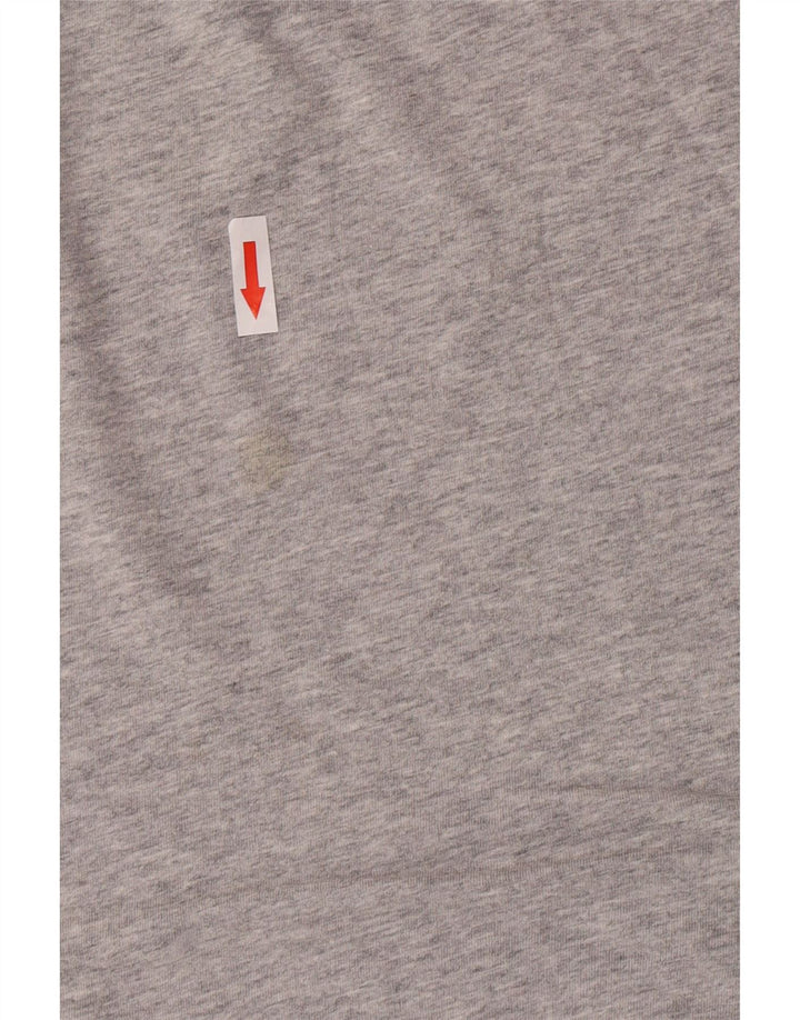 Benetton Herren-T-Shirt mit Grafik, Größe L, aus grauer Baumwolle