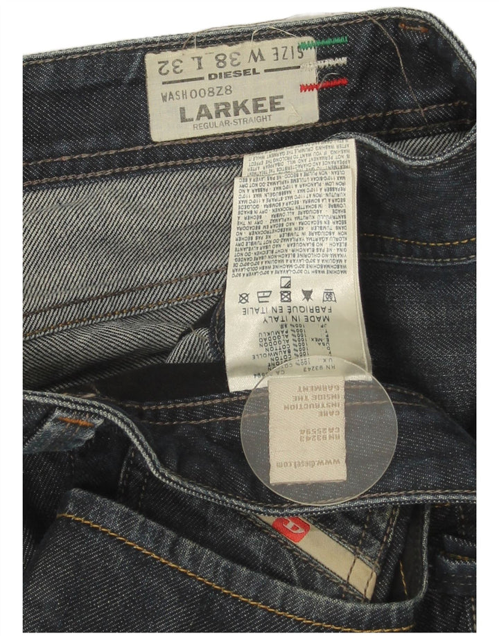 Diesel Herren Larkee Regular Straight Jeans W38 L32 Blaue Baumwolle