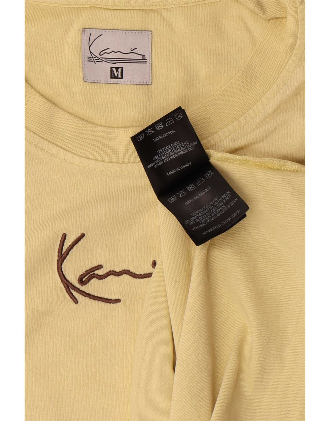 Karl Kani Herren-T-Shirt mit Grafik, mittelgelbe Baumwolle