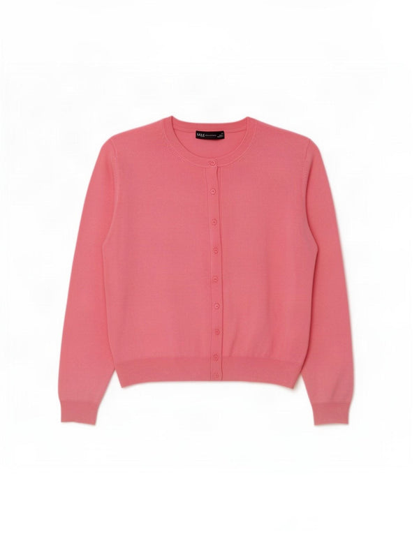 Marks & Spencer Damen Strickjacke Pullover UK 24 4XL Rosa Viskose