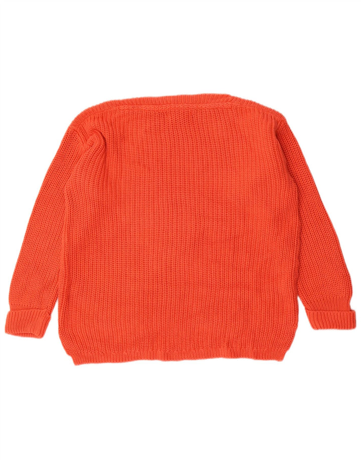 Marks & Spencer Damen-Pullover mit U-Boot-Ausschnitt, UK 12, mittelorange Baumwolle