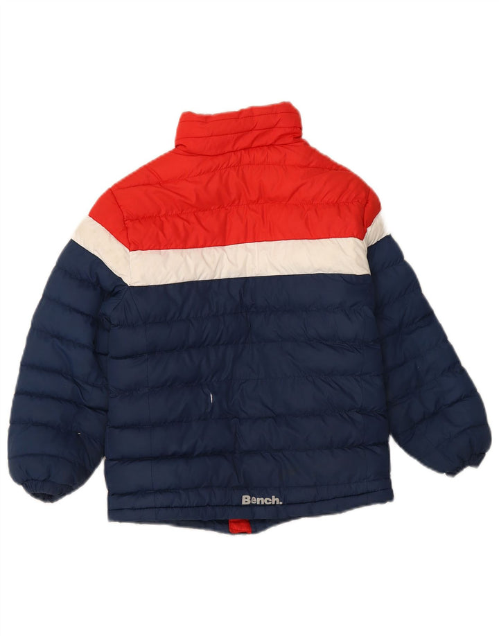 BENCH Boys Padded Jacket 5-6 Years Navy Blue Colourblock Polyester
