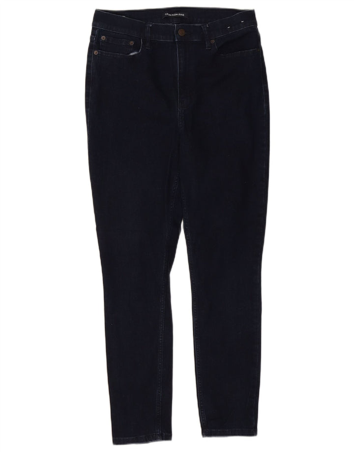 CALVIN KLEIN Damen Skinny Jeans mit hoher Taille US 12 Large W31 L26 Marineblau