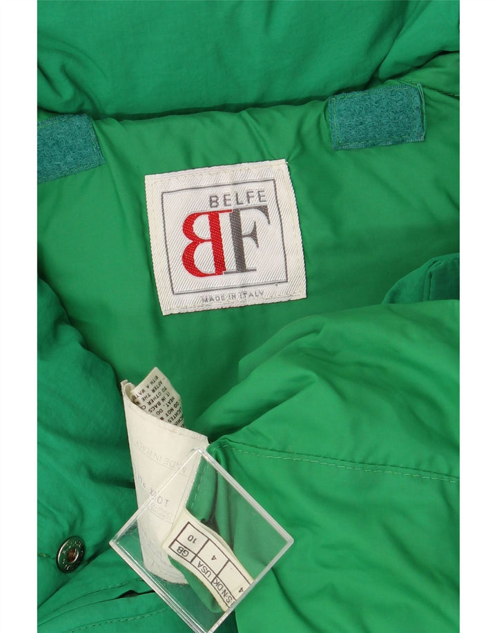 BELFE & BELFE Womens Oversized Padded Jacket UK 10 Small Green Polyamide Vintage Belfe & Belfe and Second-Hand Belfe & Belfe from Messina Hembry 