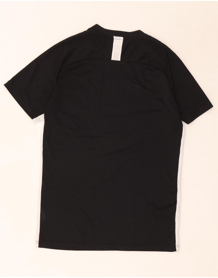 Nike Damen Dri Fit T-Shirt Top UK 14 Mittelschwarzes Colourblock-Polyester