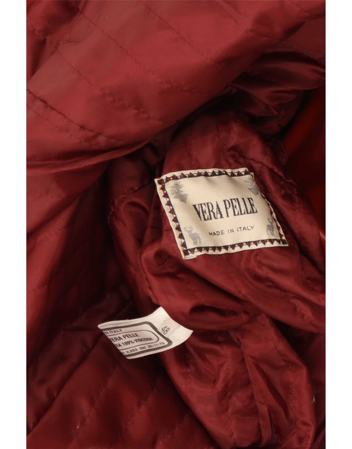 Vintage Damen Ledermantel IT 48 XL Kastanienbraun