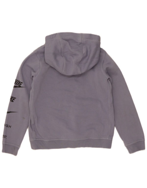 Nike Kapuzenpullover mit Swoosh-Grafik für Jungen, 10–11 Jahre, mittelblaue Baumwolle