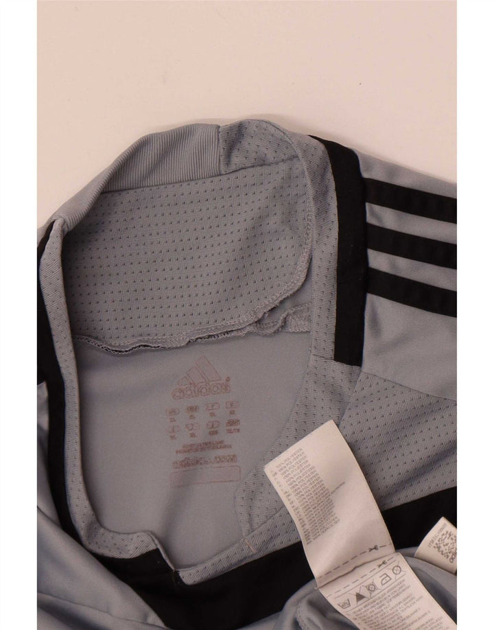 Adidas Herren Top Langarm XL Grau Colourblock Polyester