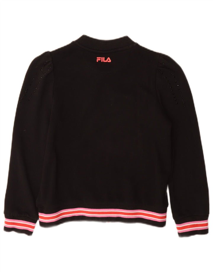 FILA Mädchen-Trainingsanzug-Top-Jacke, 9–10 Jahre, schwarze Baumwolle