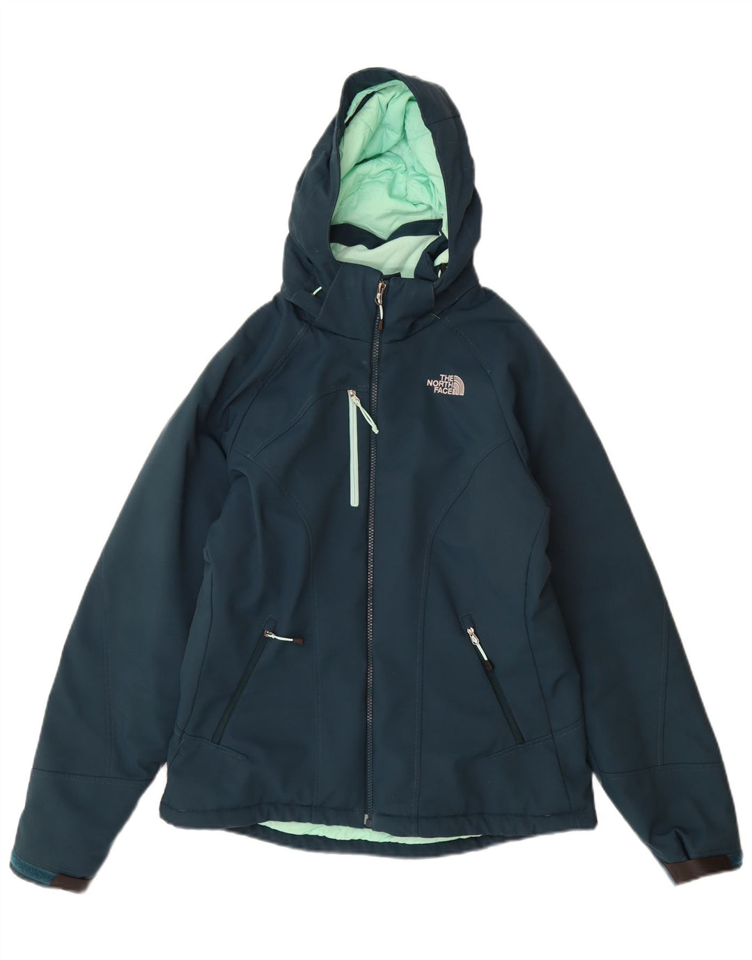 The North Face Wattierte Damenjacke mit Kapuze UK 14 Medium Marineblau Polyester