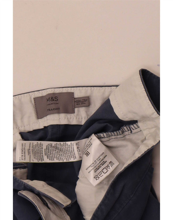 Gerade Herren-Chinohose von Marks & Spencer, W40, L29, Blau, Baumwolle