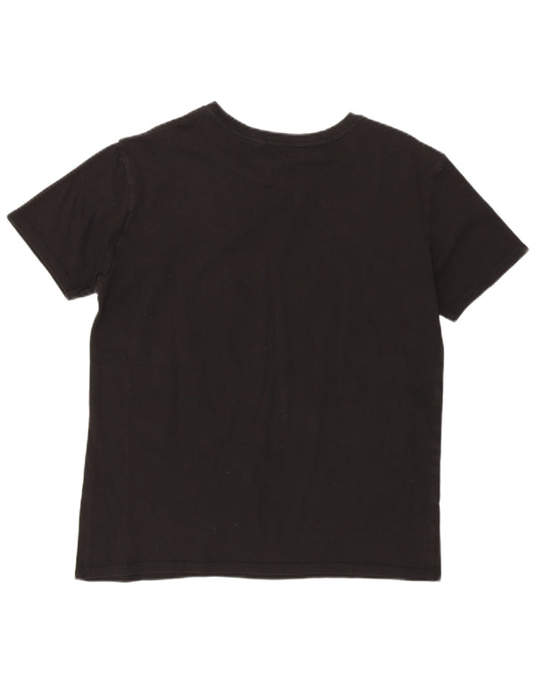 Guess Damen Übergroßes Grafik-T-Shirt-Oberteil UK 6 XS Schwarz