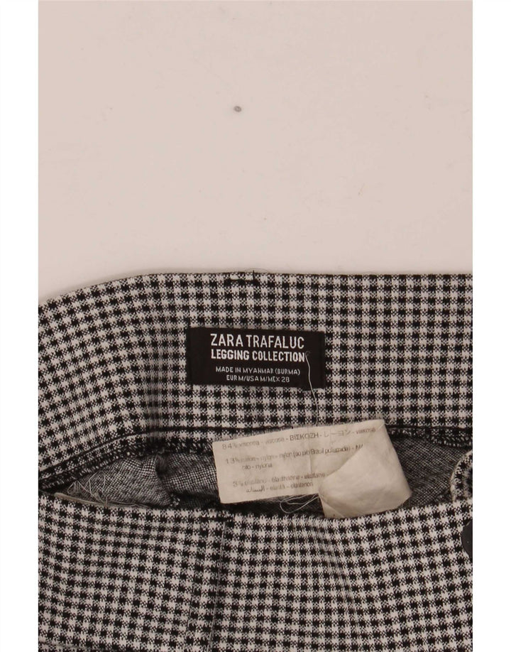 Zara Damen Trafaluc verkürzte Hose Medium W28 L26 Schwarzer Hahnentritt