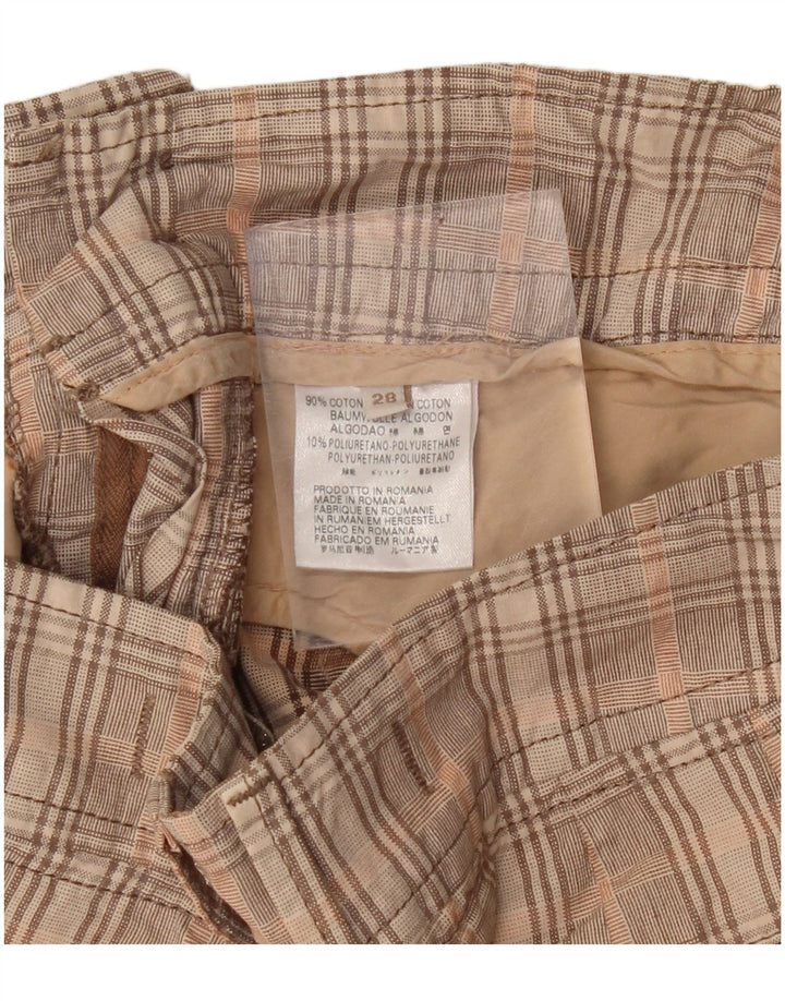 Gas Damen Chinoshorts W28 mittelbeige karierte Baumwolle
