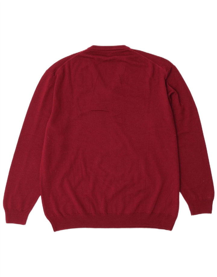 VINTAGE Herren Pullover mit V-Ausschnitt IT 50 Mittelbraune Schurwolle