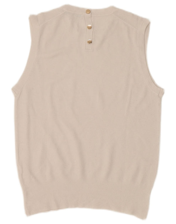 Zara Damen Weste Top UK 12 Medium Weiß