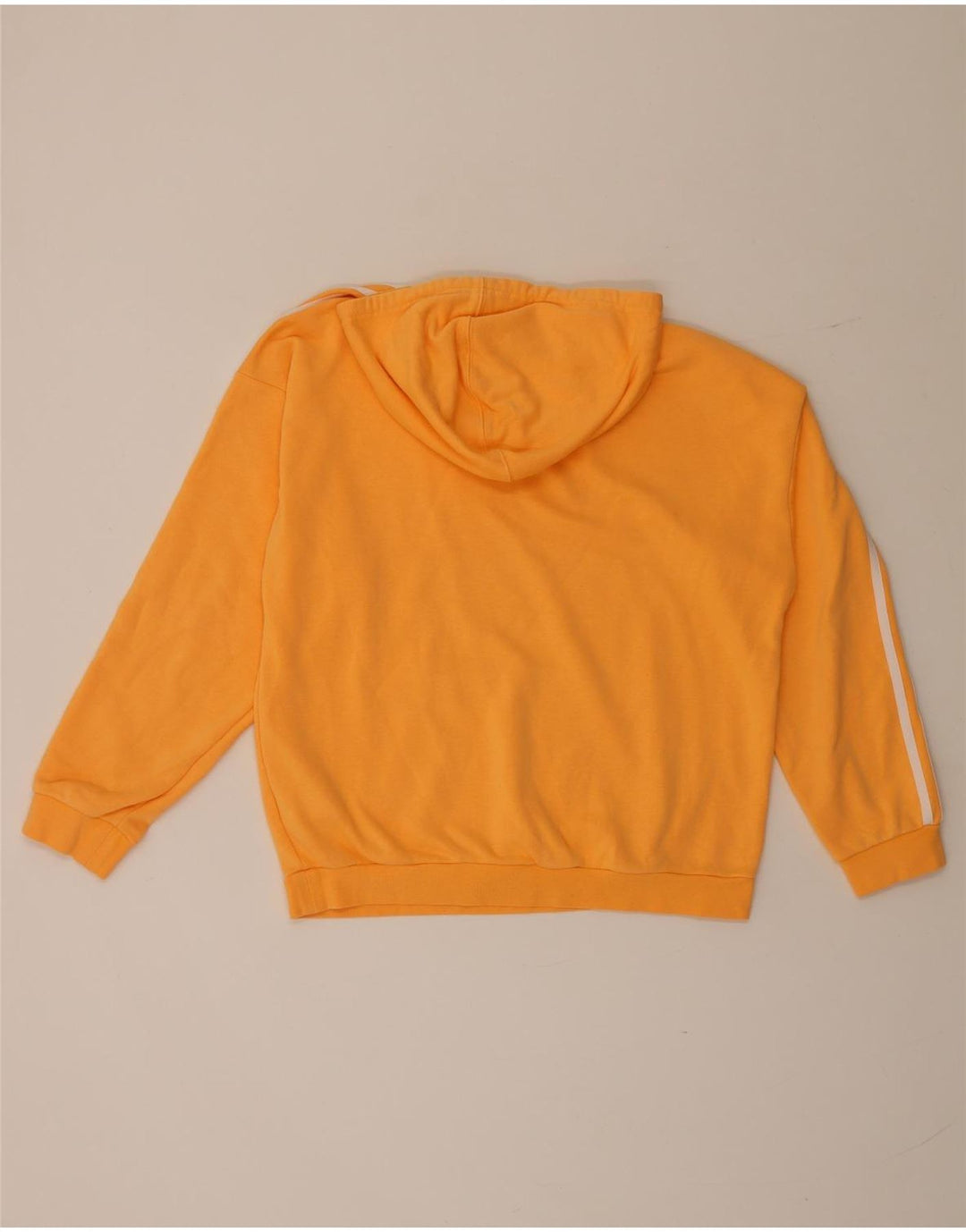 Adidas Damen Übergroßer Kapuzenpullover UK 12 Mittelorange Baumwolle