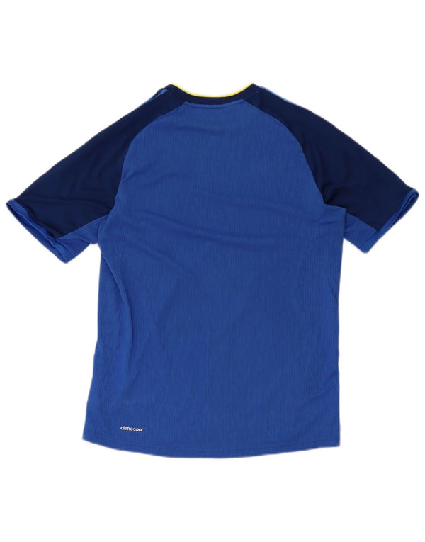 Adidas Climacool T-Shirt für Jungen, 15–16 Jahre, blaues Colourblock-Polyester