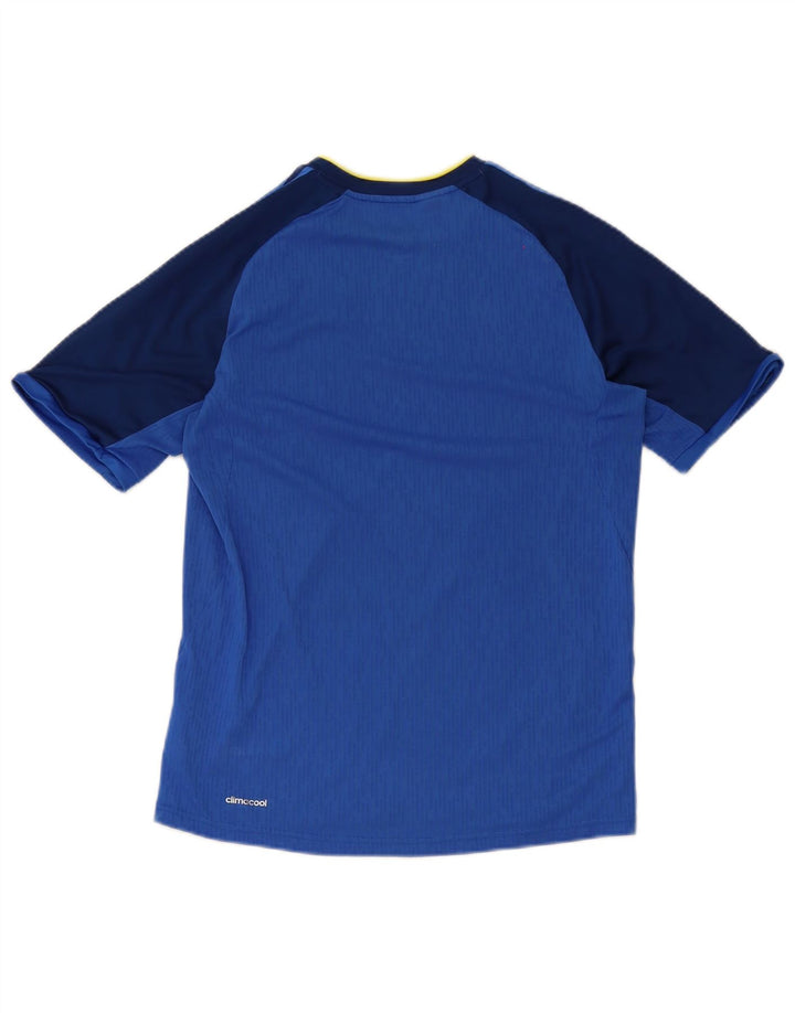 Adidas Climacool T-Shirt für Jungen, 15–16 Jahre, blaues Colourblock-Polyester