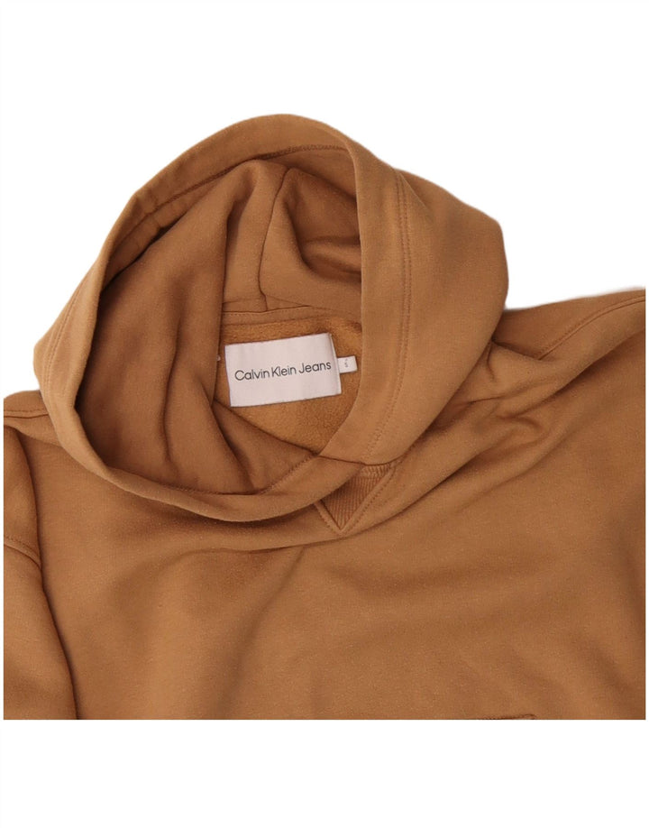CALVIN KLEIN JEANS Damen Übergroßer Kapuzenpullover UK 10 Small Beige