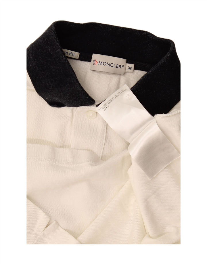 Moncler Slim-Fit-Poloshirt für Herren aus mittelweißer Colourblock-Baumwolle