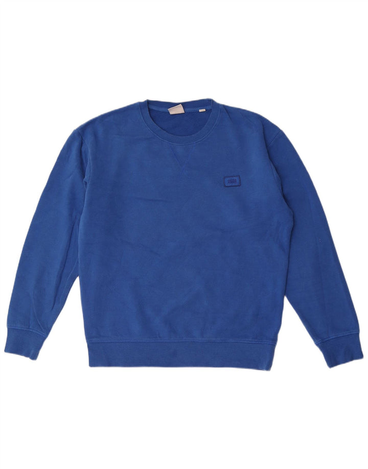 Jack & Jones Herren-Sweatshirt-Pullover aus mittelblauer Baumwolle