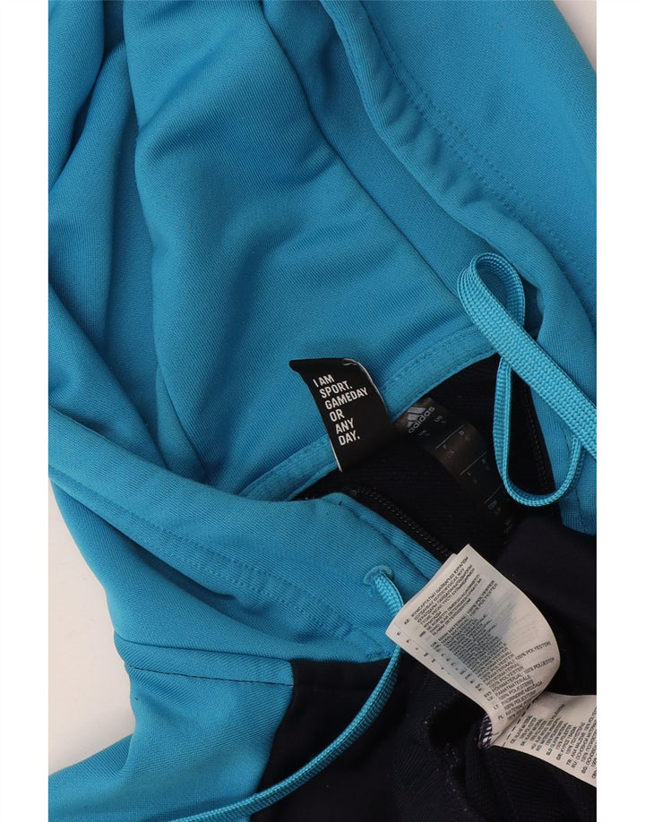 Adidas Herren-Kapuzenpullover mit Reißverschluss, klein, Marineblau, Farbblock-Polyester