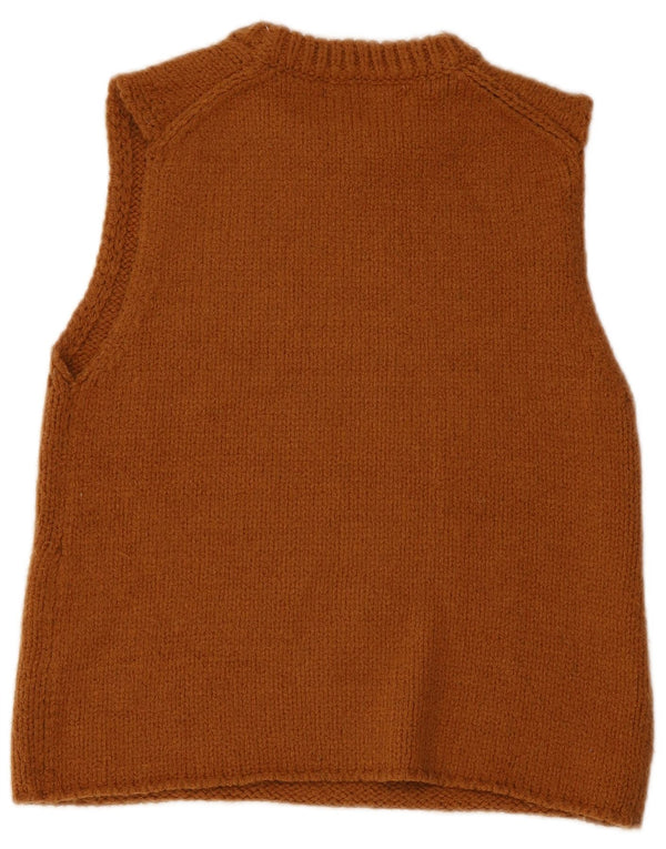 Zara Damen Weste Tank Top UK 12 Mittelbraunes Acryl