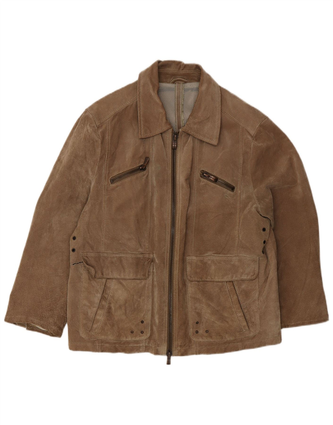 Vintage Herren Wildlederjacke IT 50 Großes braunes Leder