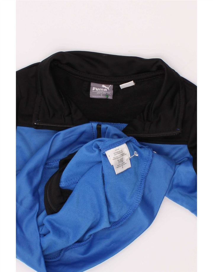 Puma Jungen Grafik-Trainingsanzug-Top-Jacke, 2–3 Jahre, blaues Farbblock-Polyester