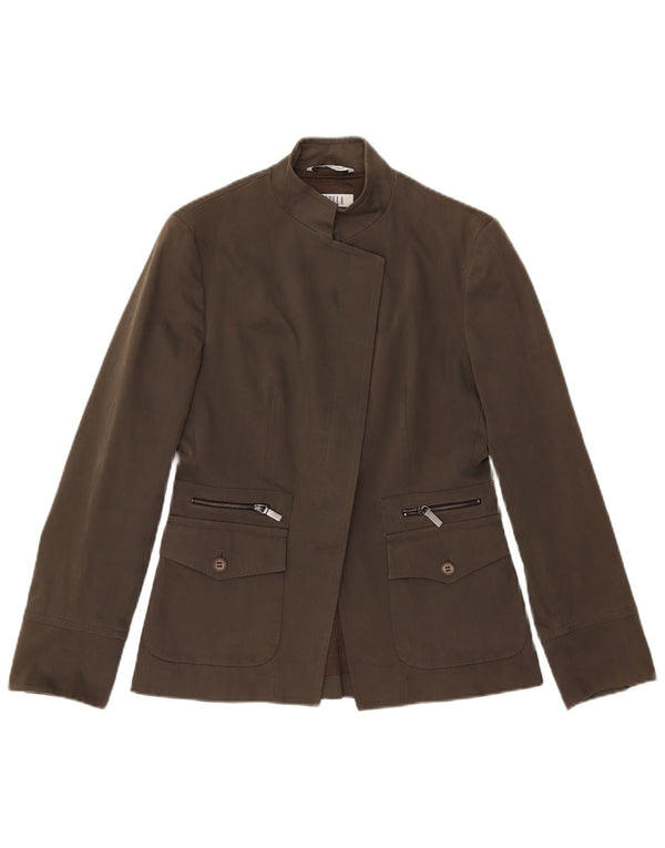Marella Damen Blazer Jacke UK 10 Small Braune Baumwolle