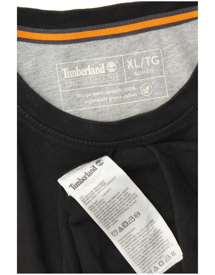 Timberland Herren Slim Fit Top Langarm XL Schwarz Baumwolle