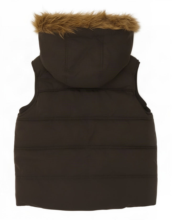 Fat Face Wattierte Jacke mit Kapuze für Mädchen, 8–9 Jahre, braunes Polyester