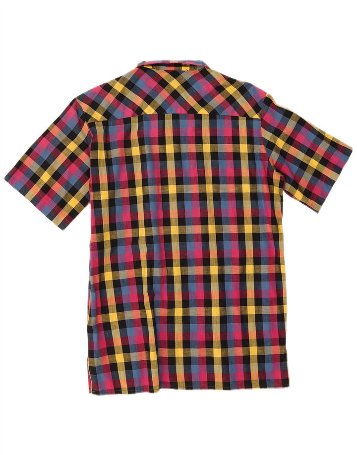 Wrangler Herren Kurzarmhemd Größe 37 14 1/2 Kleiner mehrfarbiger Gingham