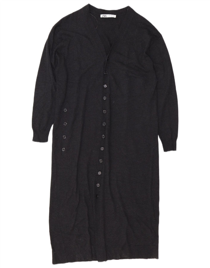 Langer, übergroßer Damen-Cardigan von Zara, Gr. 10, Größe S, Grau, Polyester